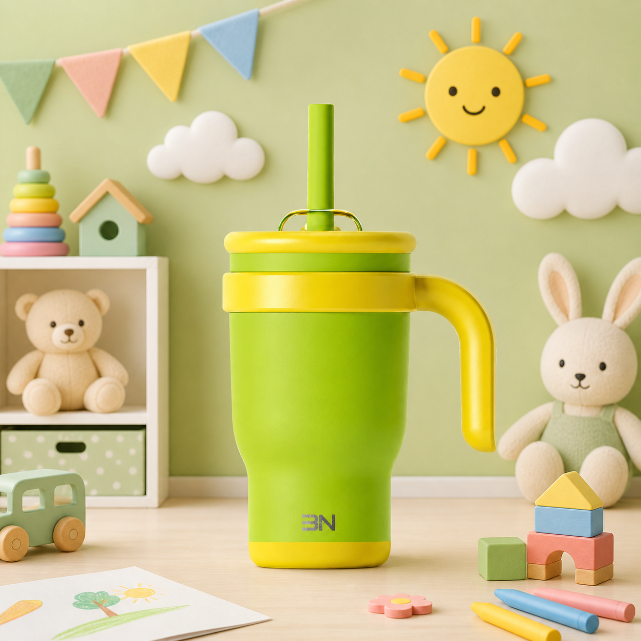 The 3N Nova Drinkbeker in Groen & Gele
