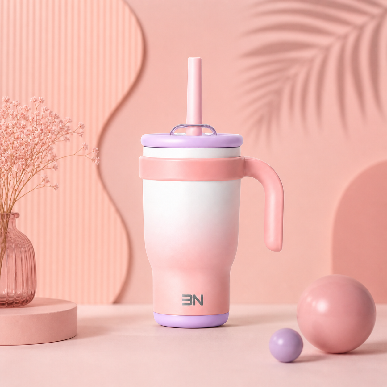 The 3N Nova Drinkbeker in Wit & Roze