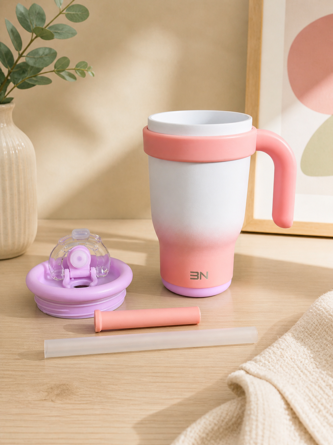 The 3N Nova Drinkbeker in Wit & Roze
