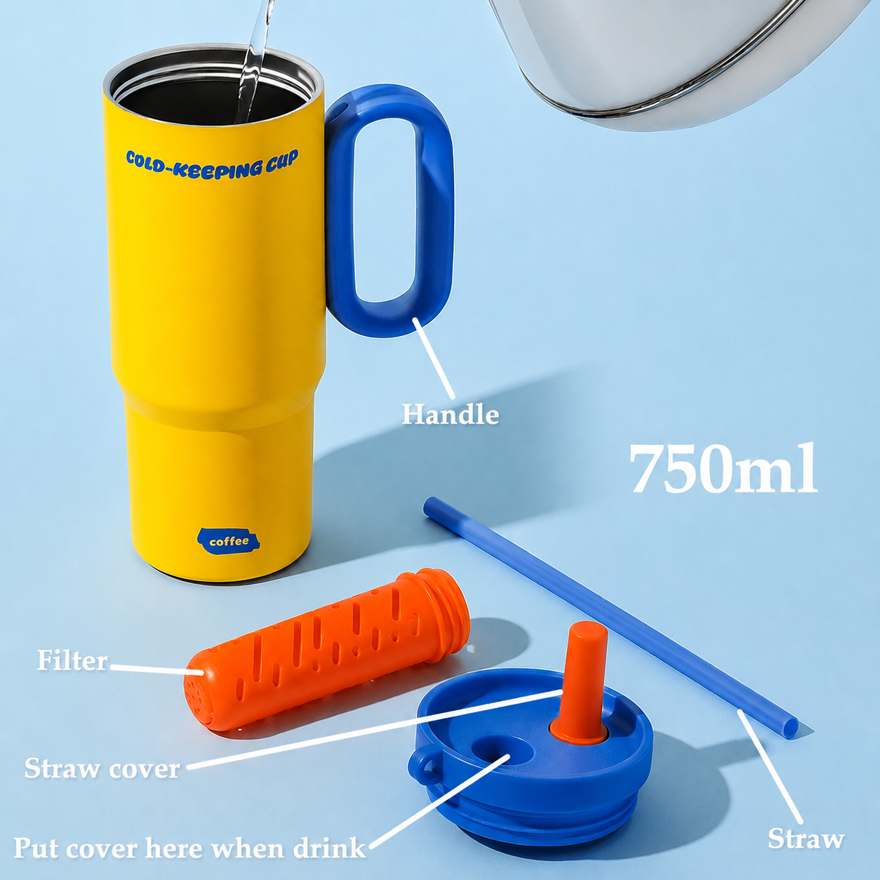 The Blaze Drinkbeker in Geel & Blauw