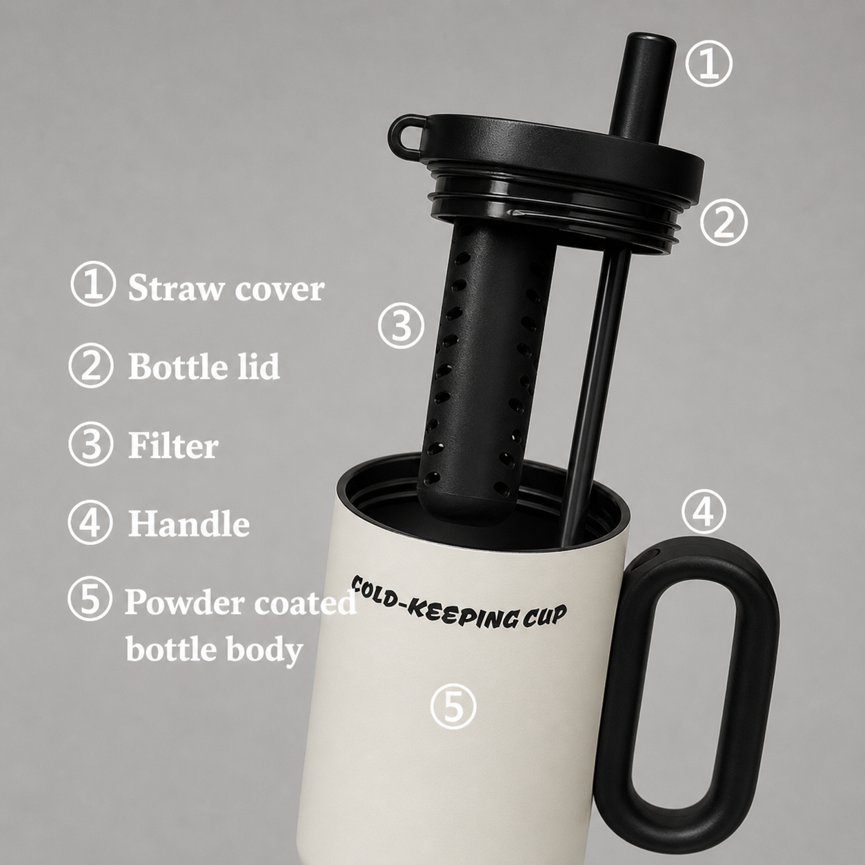 The Shadow Drinkbeker in Zwart & Lichtgrijs